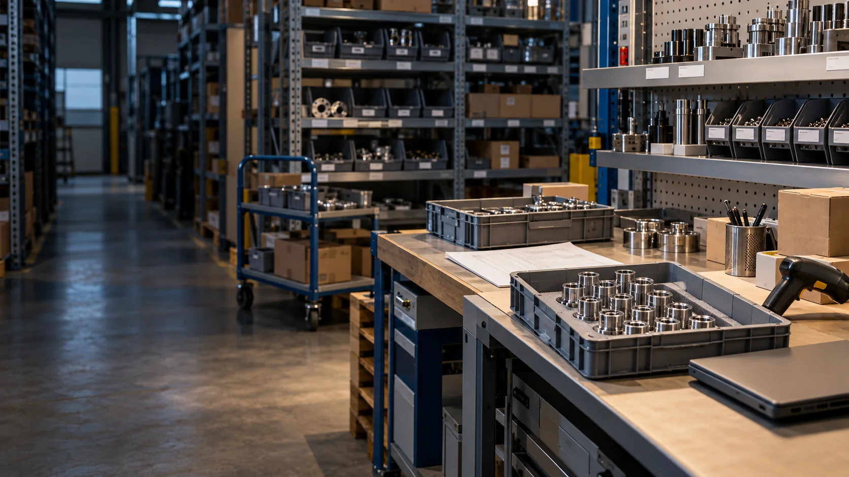 Versandarbeitsplatz in einem Industriezulieferbetrieb