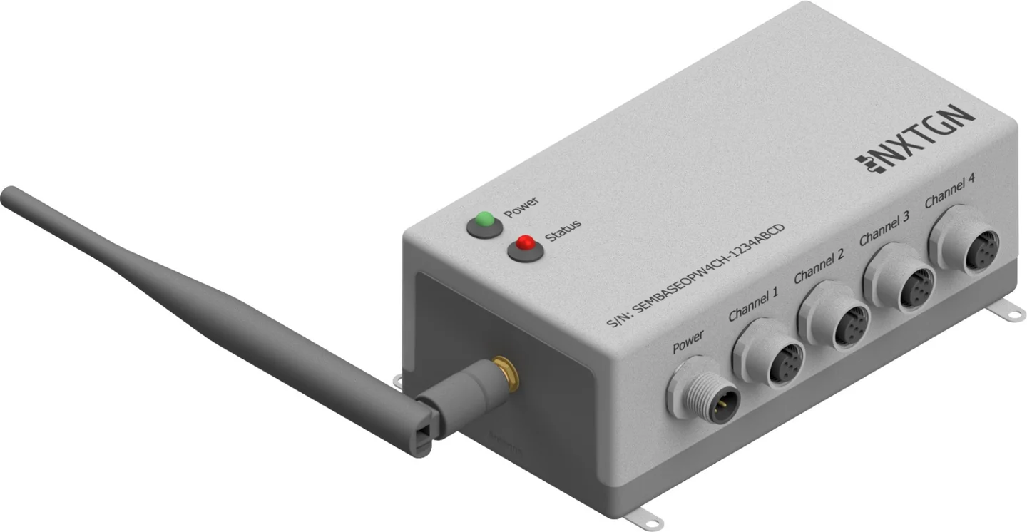 NXTGN Raumbox mit Anschlüssen für Sensoren und Antenne